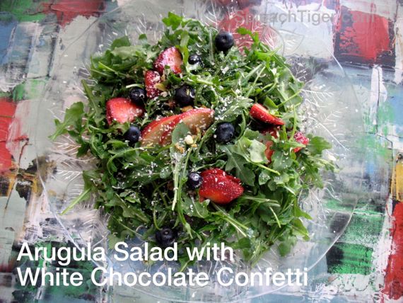 Arugula Salad with White Chocolate Confetti