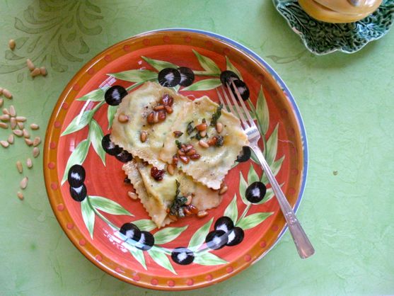Post image for Ravioli, Orange Basil Browned Basil Butter and Pine nuts