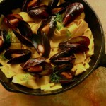 Saffron Pasta with Mussels