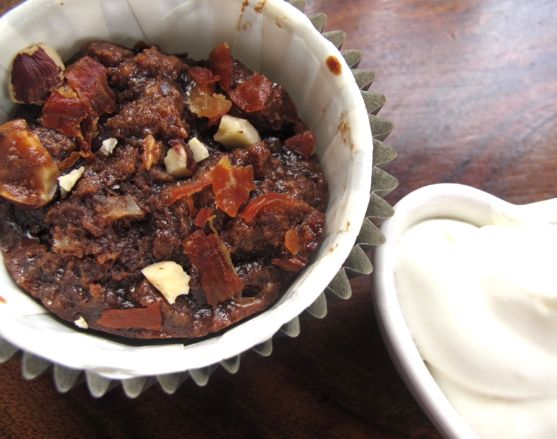 Post image for Chocolate Hazelnut Bread Pudding Cupcakes with Crispy Prosciutto