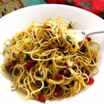 Angel Hair with Toasted Almonds and Pomegranate