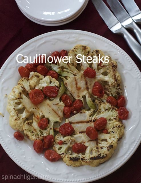 Post image for Grilled Cauliflower Steak with Roasted Tomatoes