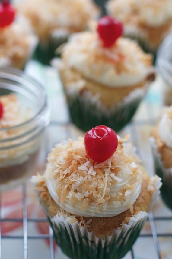 Post image for Pineapple Cupcakes with Toasted Coconut in a Jar or No Jar