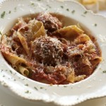 Paparadelle, Prosciutto Meatballs, Chunky Tomato Sauce by Angela Roberts