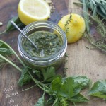 Walnut Pesto with Seven Garden Herbs by Angela Roberts