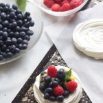Pavlova Cups with Basil Lime Cream and Berries by Angela Roberts