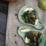 Autumn Kale Salad with Warm Maple Cider Viniagrette by Angela Roberts