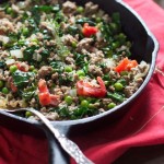 Italian Ground Beef, Kale, Pancetta, Peas, by Angela Roberts