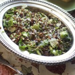 Legends of Europe: Shredded Brussels Sprouts, Toasted Red Qunoa, Parmigiano Reggiano by Angela Roberts