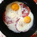 Peppered Salami, Baked Eggs by Angela Roberts