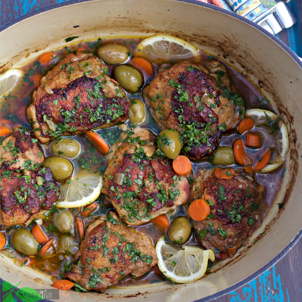 Chicken and Olives Recipe Braised in Lodge Cast Iron Dutch ...