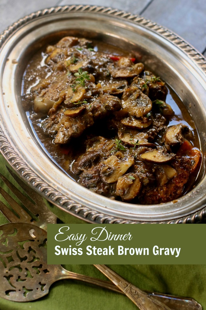 Swiss Steak with Brown Gravy, Mushrooms and the Process of Swissing (Paleo)