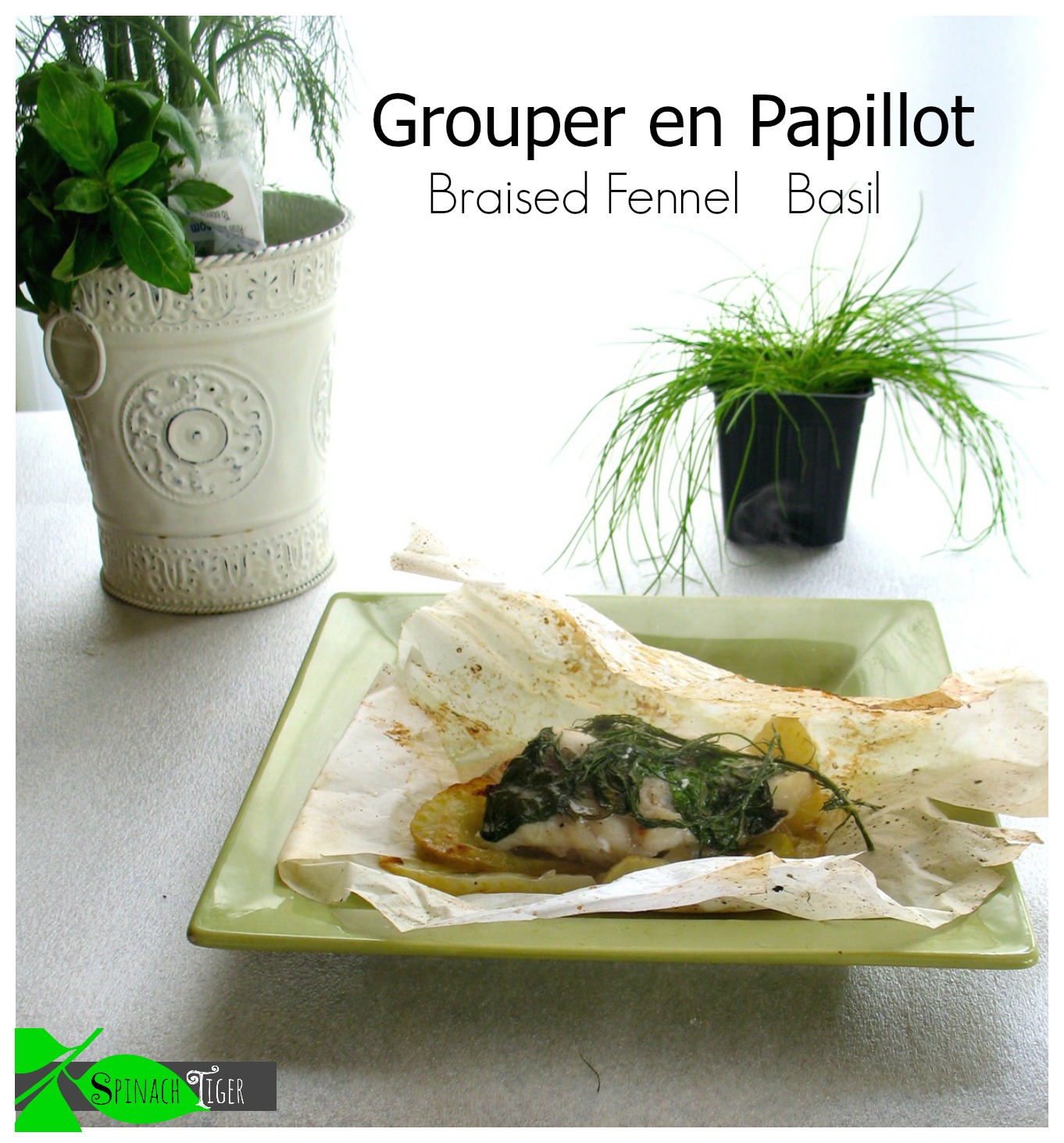 Grouper Fish Recipes Grouper en papillote Spinach Tiger