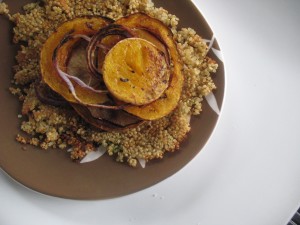 Butternut Squash Stacks on Crispy Quinoa Pancake, Gluten Free