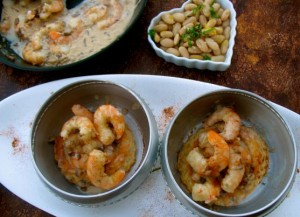 Puff Pastry with Shrimp and Mushrooms and a Side of Cannellini Beans