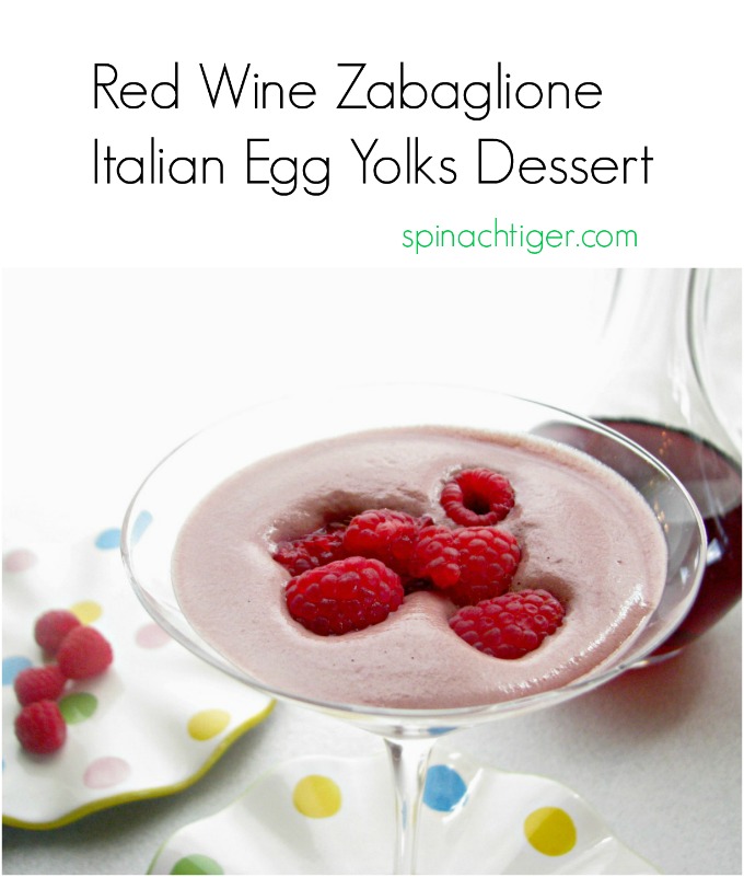 Cold Zabaglione with Red Wine from Spinach Tiger