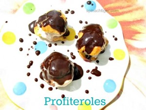 Profiteroles, Plum Brandy Ice Cream, Hot Fudge