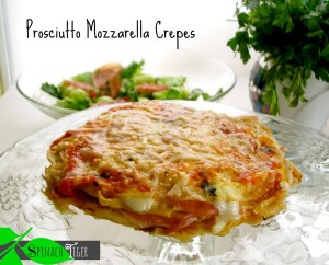 Crepes with Prosciutto, Fresh Tomato and Mozzarella