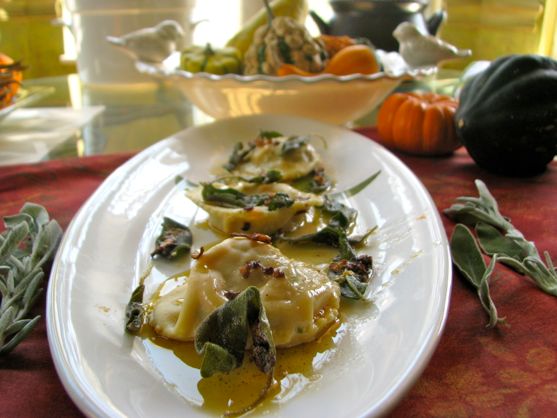 Cooking Italy:  Cappellacci–Ravioli Filled with Sweet Potatoes, Autumn Browned Butter