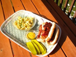 Hot Dogs Wrapped in Bacon