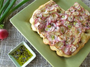 Fusion Focaccia with Radish