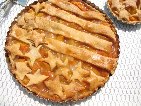 Stars and Stripes Peach Pie