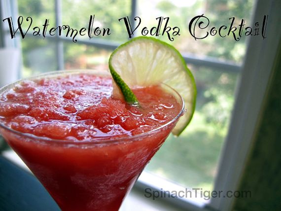 Watermelon Sorbet and Watermelon Vodka Cocktail