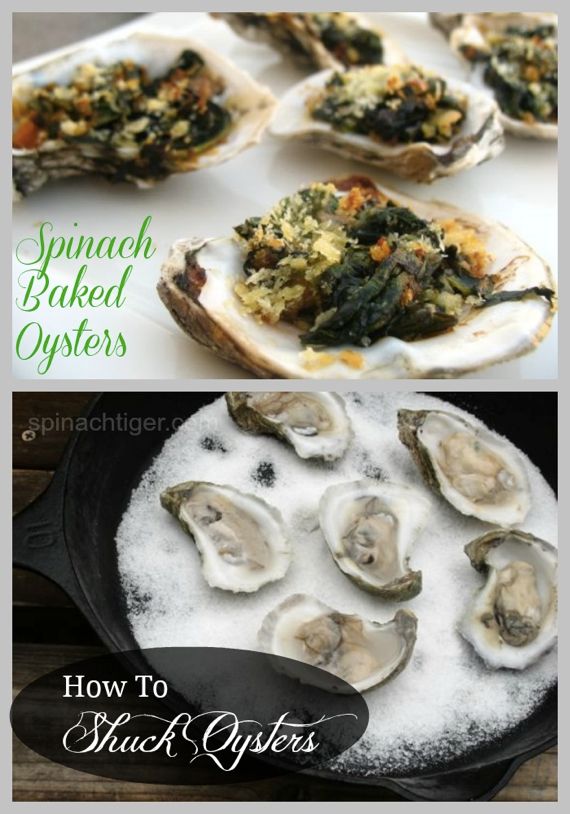 Baked Oysters Spinach and Panko Breadcrumbs, and How to Shuck Oysters