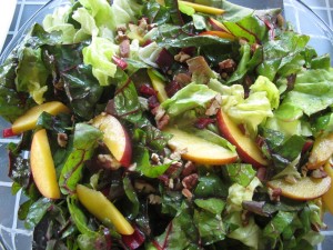 Swiss Chard, Nectarine and Toasted Pecan Salad