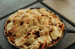 Autumn Apple Pie Baked in Cast Iron