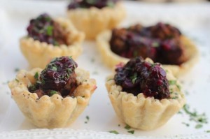 Meatballs with Savory Blueberry and Pear Compote