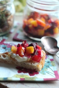 Red and Golden Beet Crostini with Goat Cheese and Honey