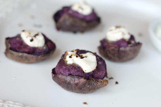 Purple Potatoes with Blue Cheese