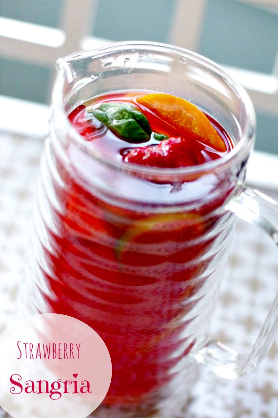 Strawberry Sangria with Lime and Basil