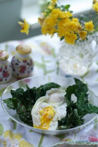 Kale and Farm Fresh Poached Eggs
