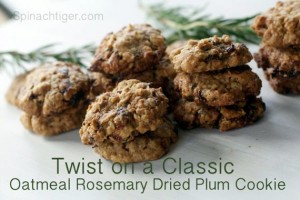 Oatmeal Cookies with Dried Plums and Rosemary