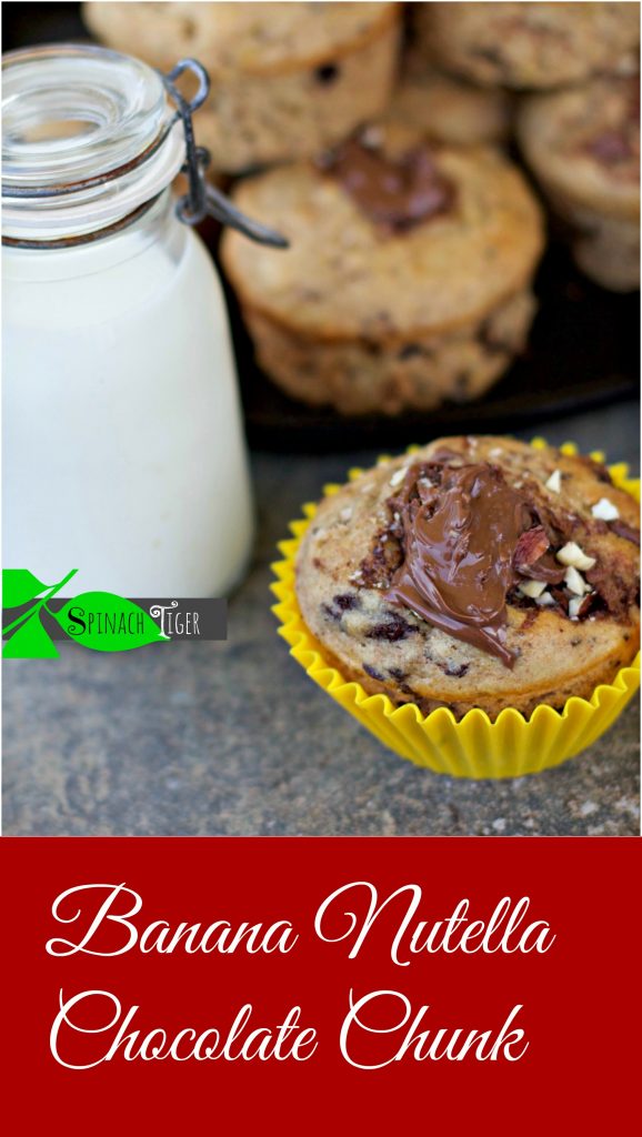 Best Banana Chocolate Chunk Nutella Muffins from Spinach Tiger