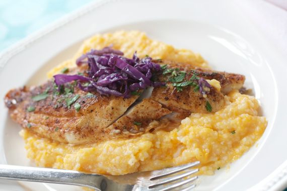 Healthy Fish and Sweet Potato Grits