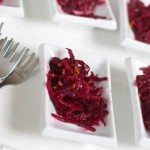 Raw Beet Salad with Shallot, Honey, Orange Vinaigrette - Spinach Tiger