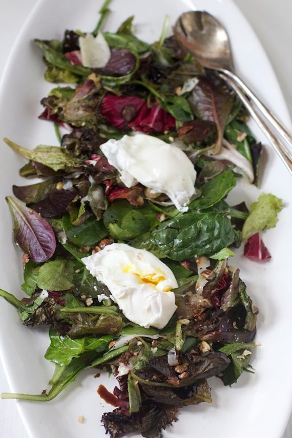 Roasted Salad with Poached Eggs by Angela Roberts