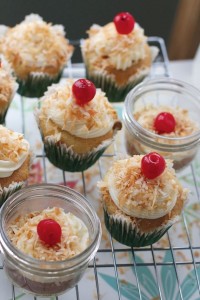 Pineapple Cupcakes with Toasted Coconut in a Jar or No Jar