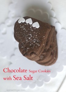 Chocolate Heart Shaped Sugar Cookies with Sea Salt and Ice Cream Sandwiches