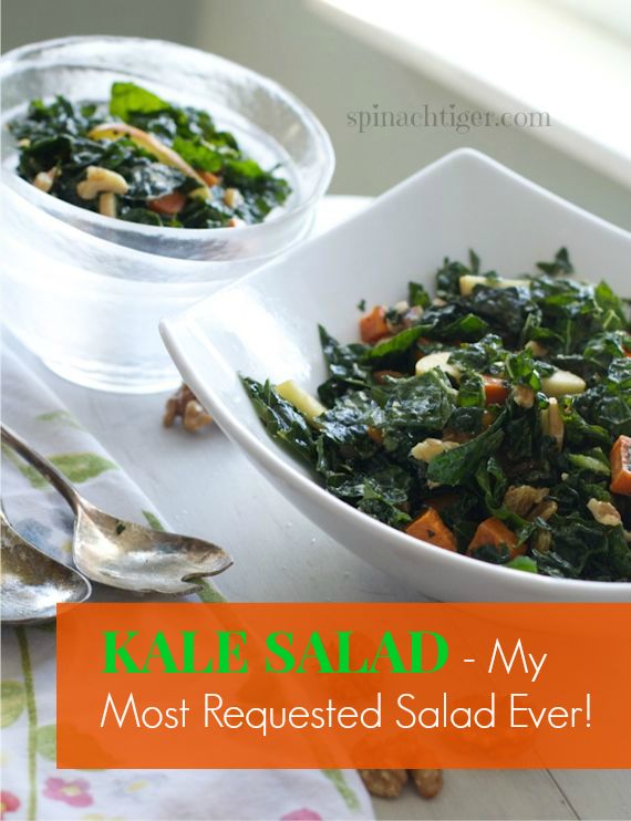 Kale & Apple Salad with Maple Cider Vinaigrette for National Kale Day by Angela Roberts