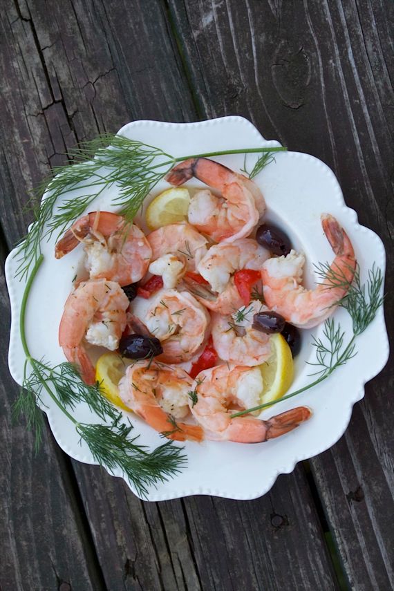 Poached Lemon Dill Shrimp Appetizer