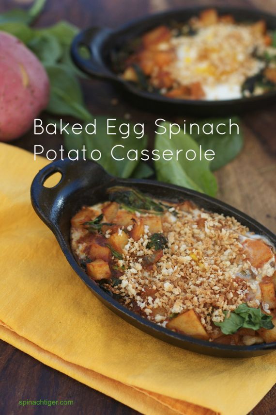 Baked Egg, Potato and Spinach Casserole