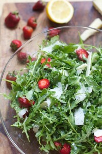 Arugula with Strawberries and Manchego Cheese
