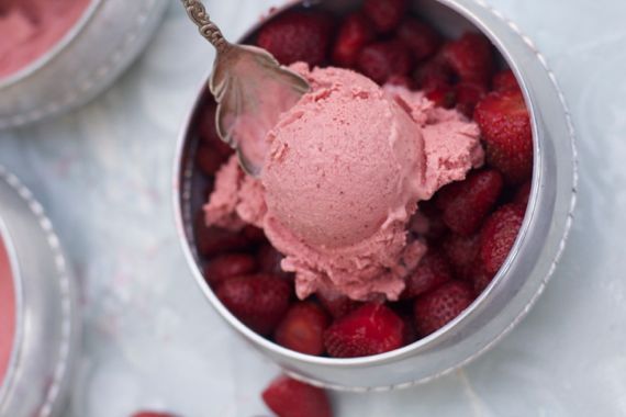 Strawberry Balsamic Ice Cream by Angela Roberts