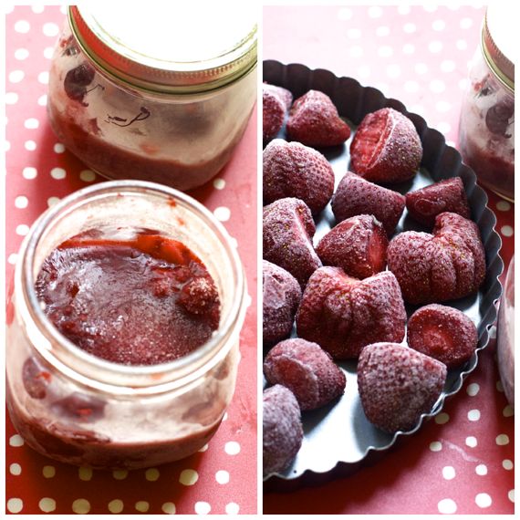 Freezing strawberries in Jars by Angela Roberts