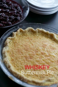 Whiskey Buttermilk Pie with Blackberry Compote