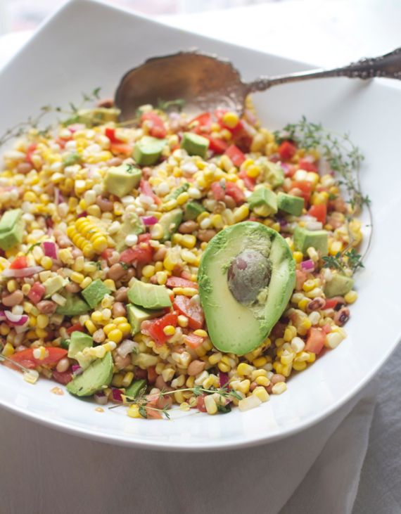 corn salad in a bowl